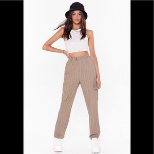 Nastygal check ya later tapered pants